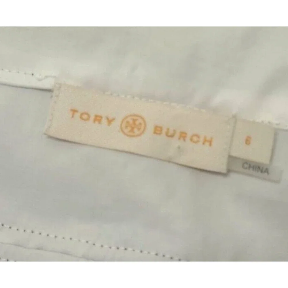 Tory Burch Babydoll Y2K Lace 6 Margaux Navy White Cotton Eyelet Dress‎ Preppy